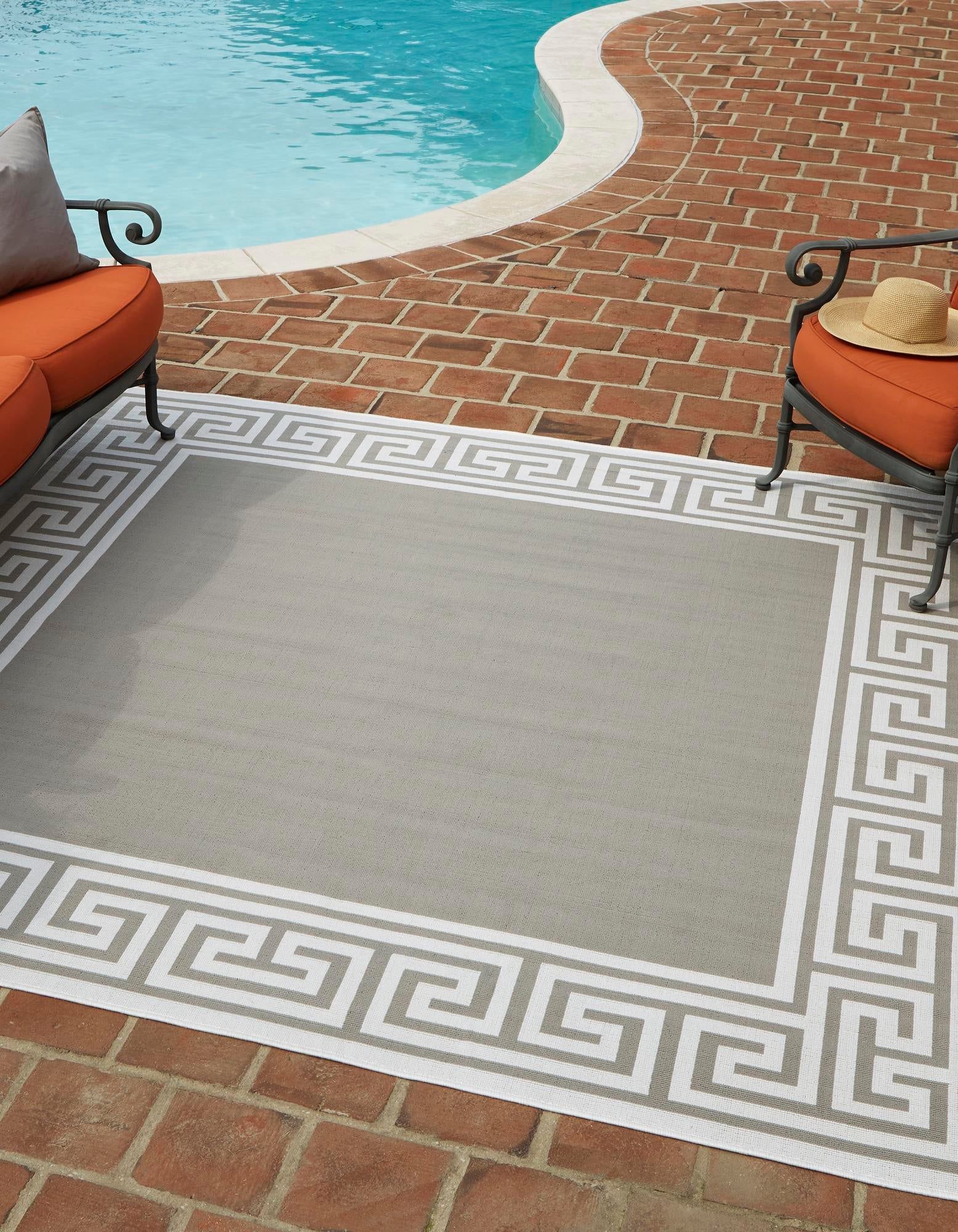 Gray 240Cm X 240Cm Outdoor Coastal Square Indoor / Outdoor Rug | Irugs Ch With Regard To Coastal Square Rugs (View 9 of 15)