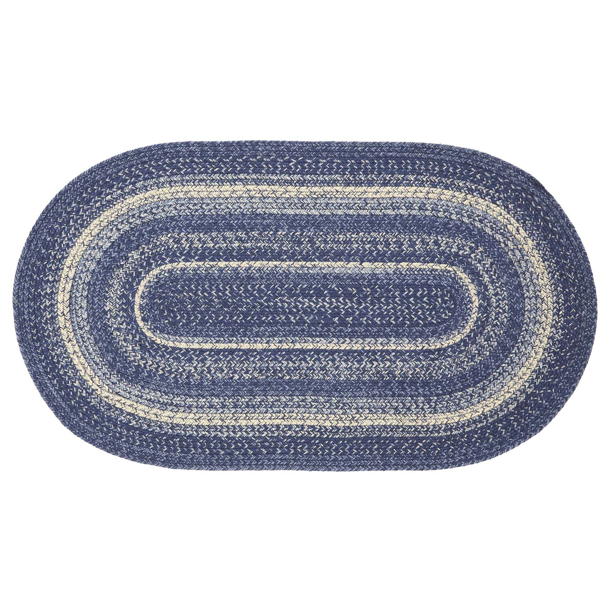 Great Falls Blue Jute Rug Oval W/ Pad 27X48 – 67081 Within Blue Oval Rugs (View 6 of 15)