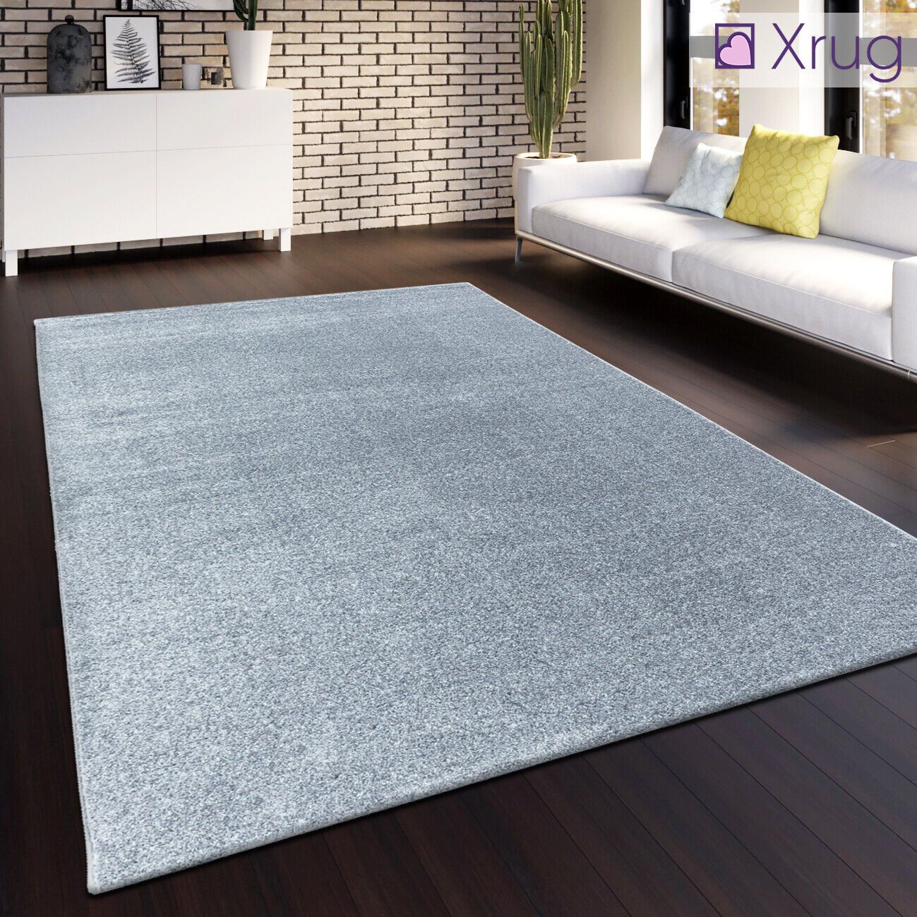 Grey Rug Silver Light Grey Carpet Living Room Bedroom Large Small Woven  Soft Mat | Ebay Inside Light Rugs (View 4 of 15)