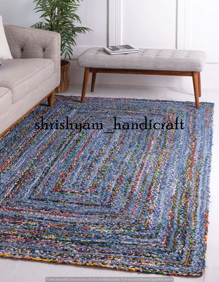 Hand Braided Bohemian Colorful Cotton Chindi Area Rug Multi – Etsy Uk |  Braided Area Rugs, Rugs On Carpet, Braided Rugs Inside Hand Braided Rugs (View 14 of 15)