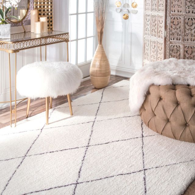 Hand Tufted Geometric Moroccan Shag Rug – Scandinavian – Area Rugs – Better Living Store | Houzz With Moroccan Shag Rugs (View 14 of 15)