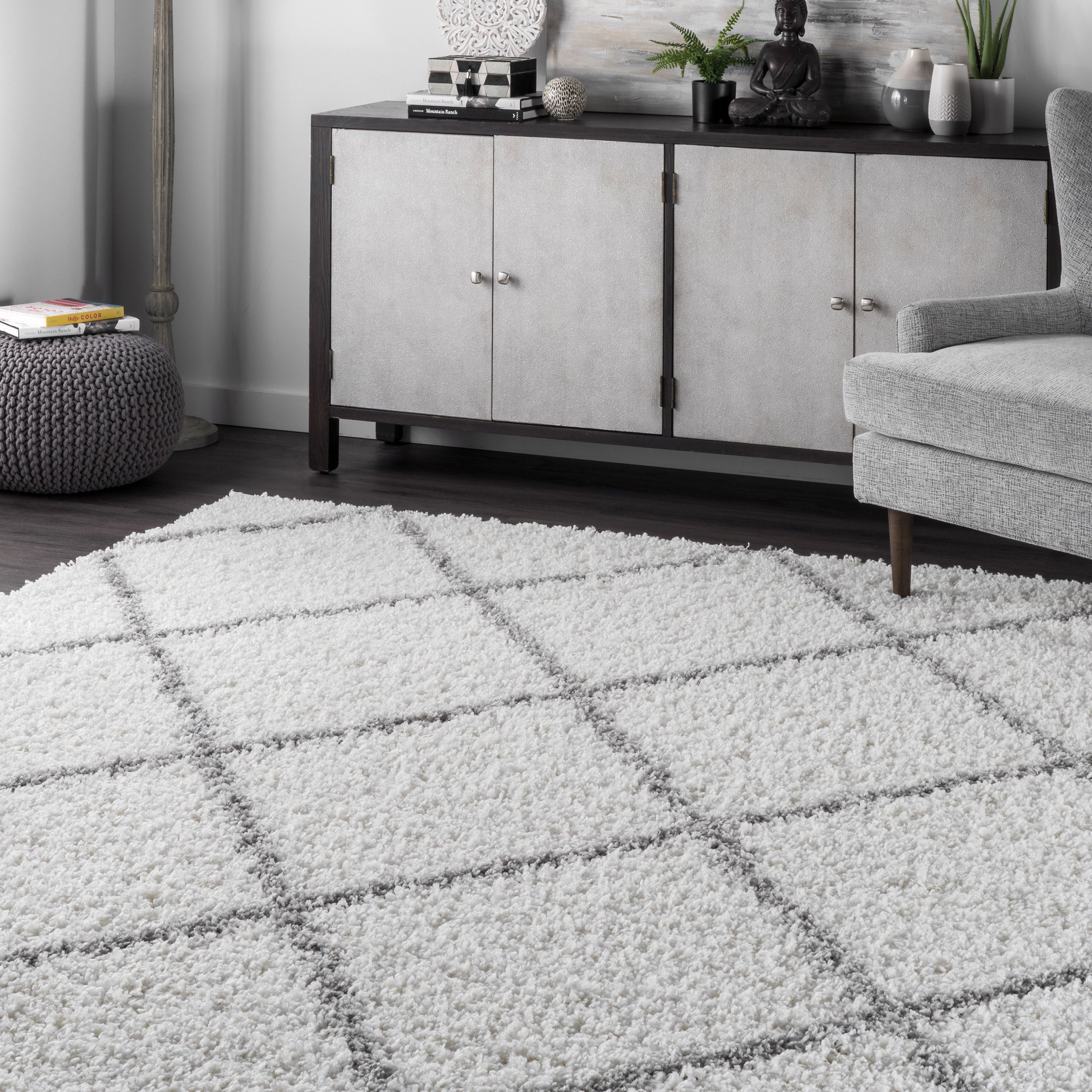House Of Hampton® Darryll Moroccan Shag Performance Off White Area Rug &  Reviews | Wayfair Pertaining To Moroccan Shag Rugs (View 11 of 15)