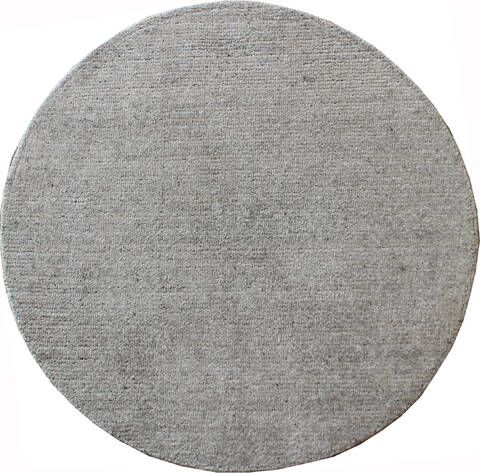 Indian Modern Grey Round 5 To 6 Ft Bamboo Silk Carpet 137532 | Sku 137532 Regarding Gray Bamboo Round Rugs (View 6 of 15)