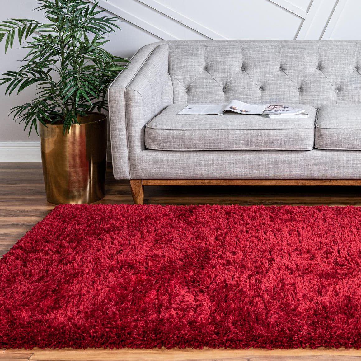 Infinity Collection Solid Shag Area Rugrugs ‚Äì Merlot 10' X 13'  High Pile Plush Shag Rug Perfect For Living Rooms, Bedrooms, Dining Rooms  And More – Walmart In Red Solid Shag Rugs (Photo 14 of 15)