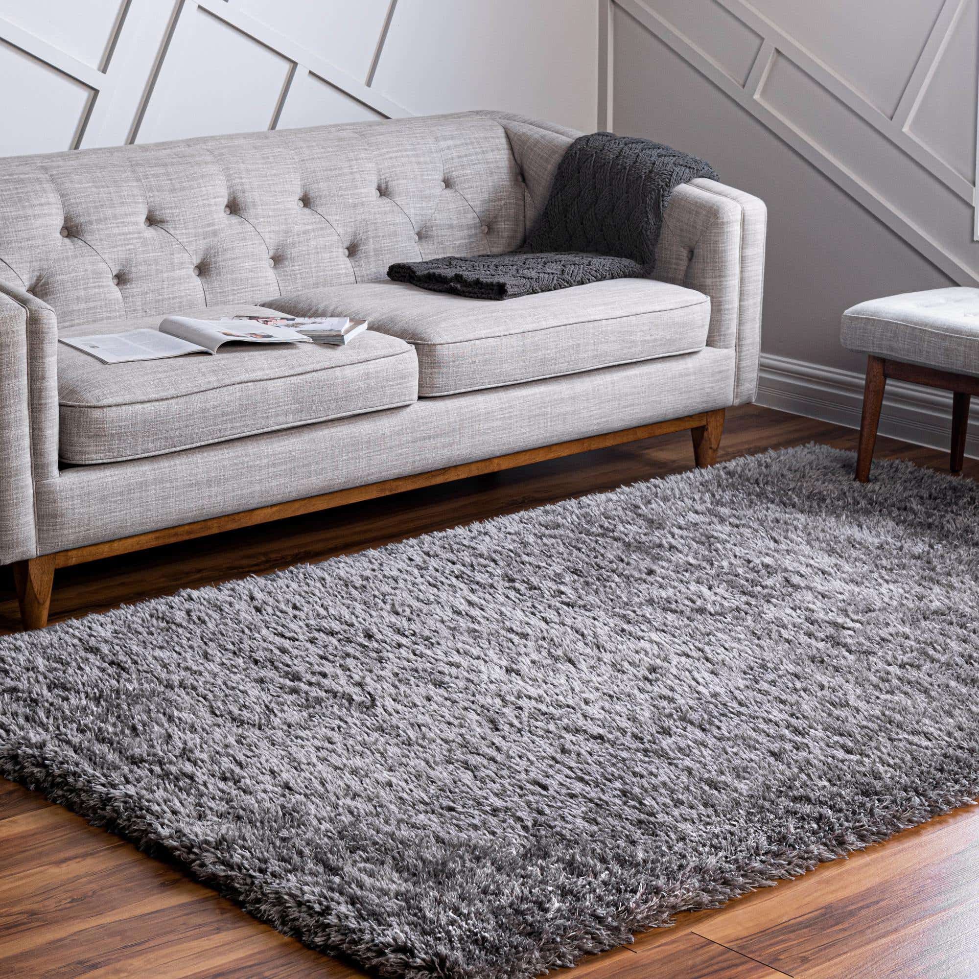 Infinity Collection Solid Shag Area Rugrugs ‚Äì Smoke 5' X 8'  High Pile Plush Shag Rug Perfect For Living Rooms, Bedrooms, Dining Rooms  And More – Walmart With Ash Infinity Shag Rugs (View 6 of 15)
