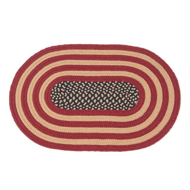Irvins Tinware: Americana Rustic Flag 3X5 Ft Braided Oval Rug In Oval Rugs (Photo 7 of 15)