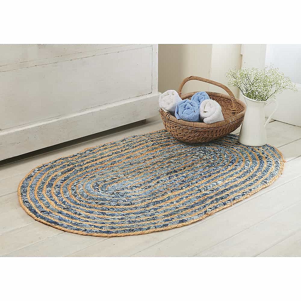 Maine Denim Oval Rug | Culture Vulture Inside Blue Oval Rugs (View 14 of 15)