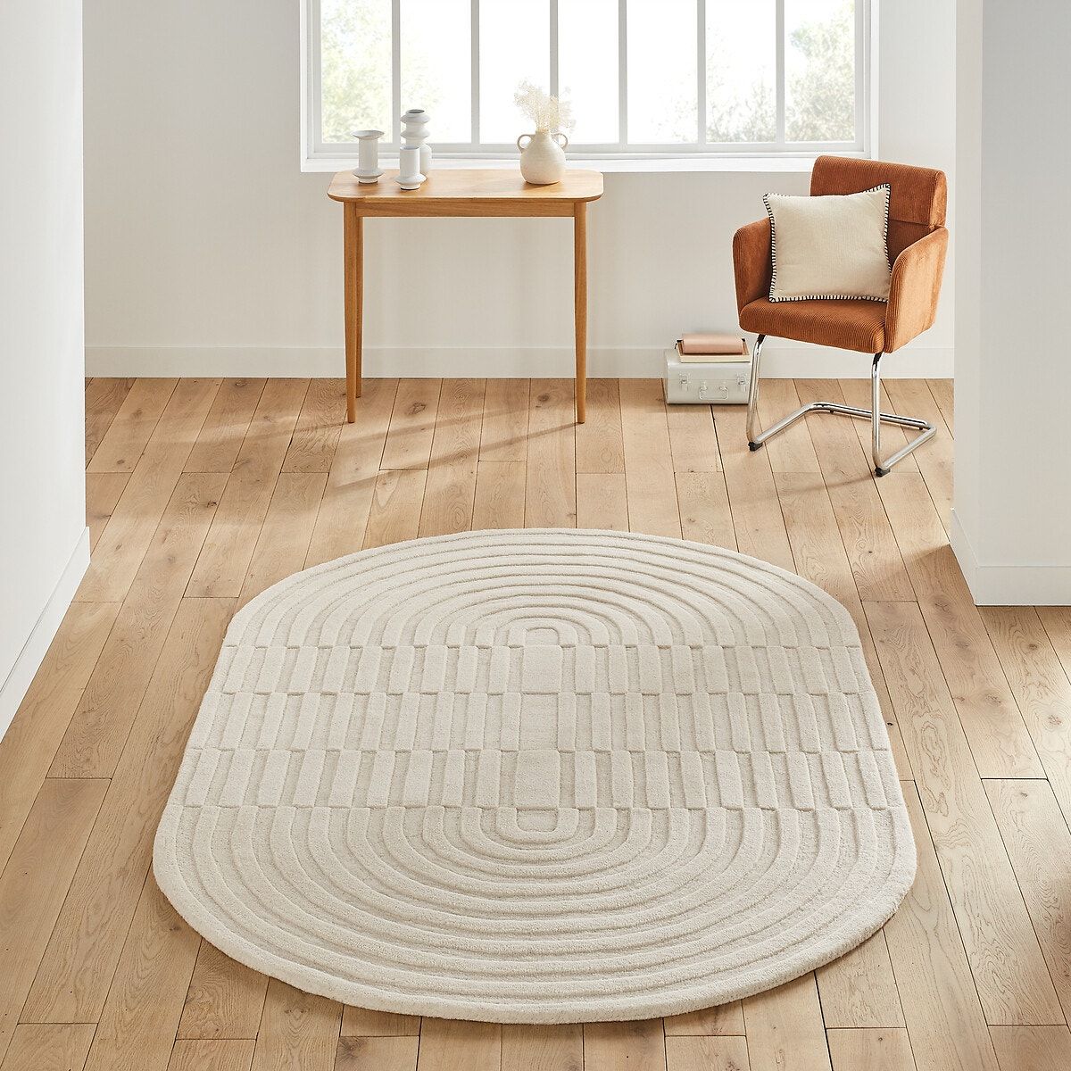 Malko Oval Wool Rug La Redoute Interieurs | La Redoute With Oval Rugs (View 10 of 15)