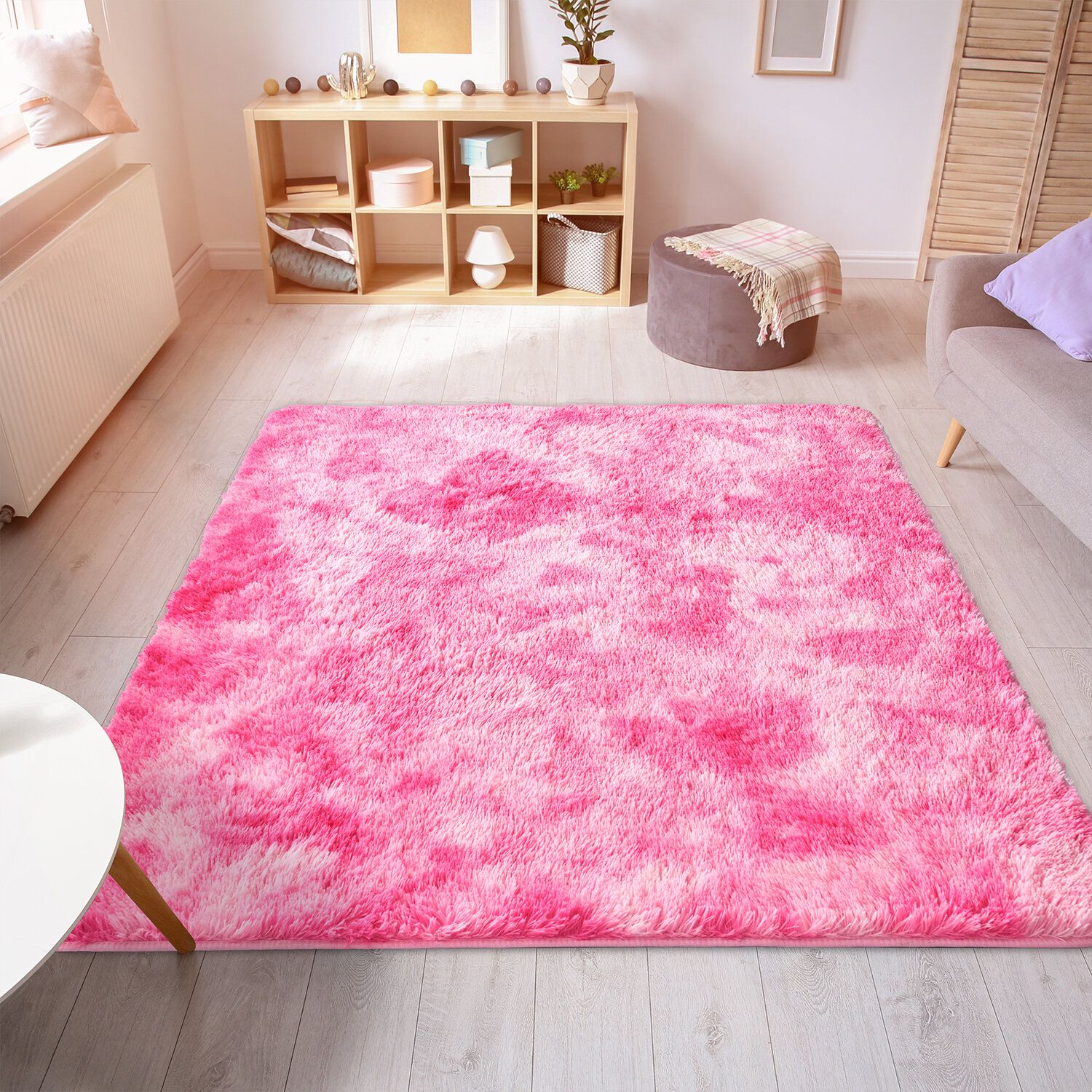 Mercer41 Belgard Machine Tufted Performance Pink Rug & Reviews | Wayfair Pertaining To Pink Soft Touch Shag Rugs (View 5 of 15)