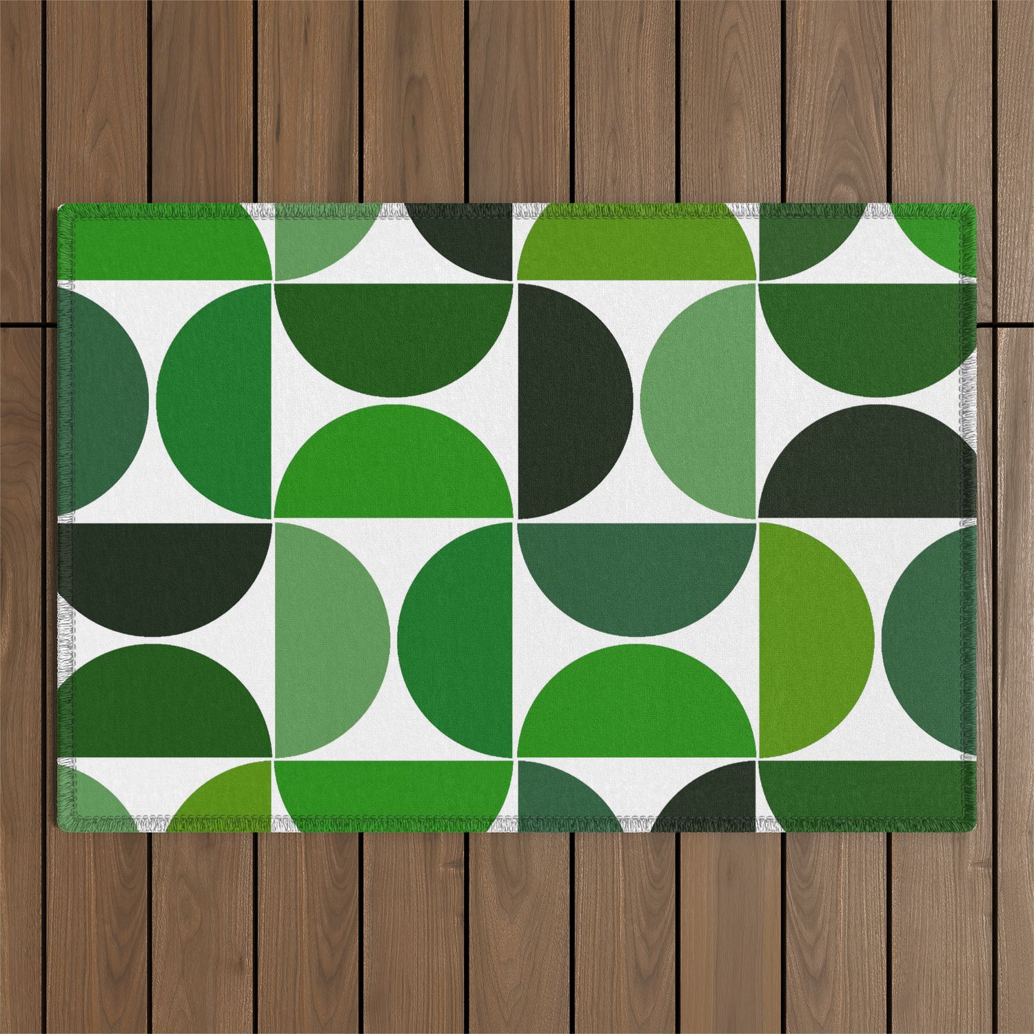 Mid Century Modern Geometric Green Outdoor Rugartstudio88Design |  Society6 Intended For Green Outdoor Rugs (Photo 7 of 15)