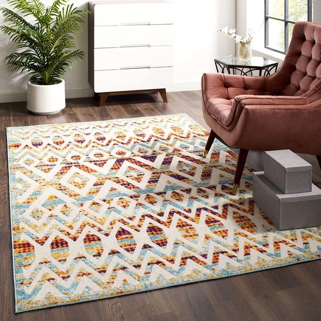 Modern Indoor/Outdoor Area Rug, Distressed Vintage, Multi Color –  Contemporary – Outdoor Rugs  House Bound | Houzz Regarding Multi Outdoor Rugs (View 6 of 15)