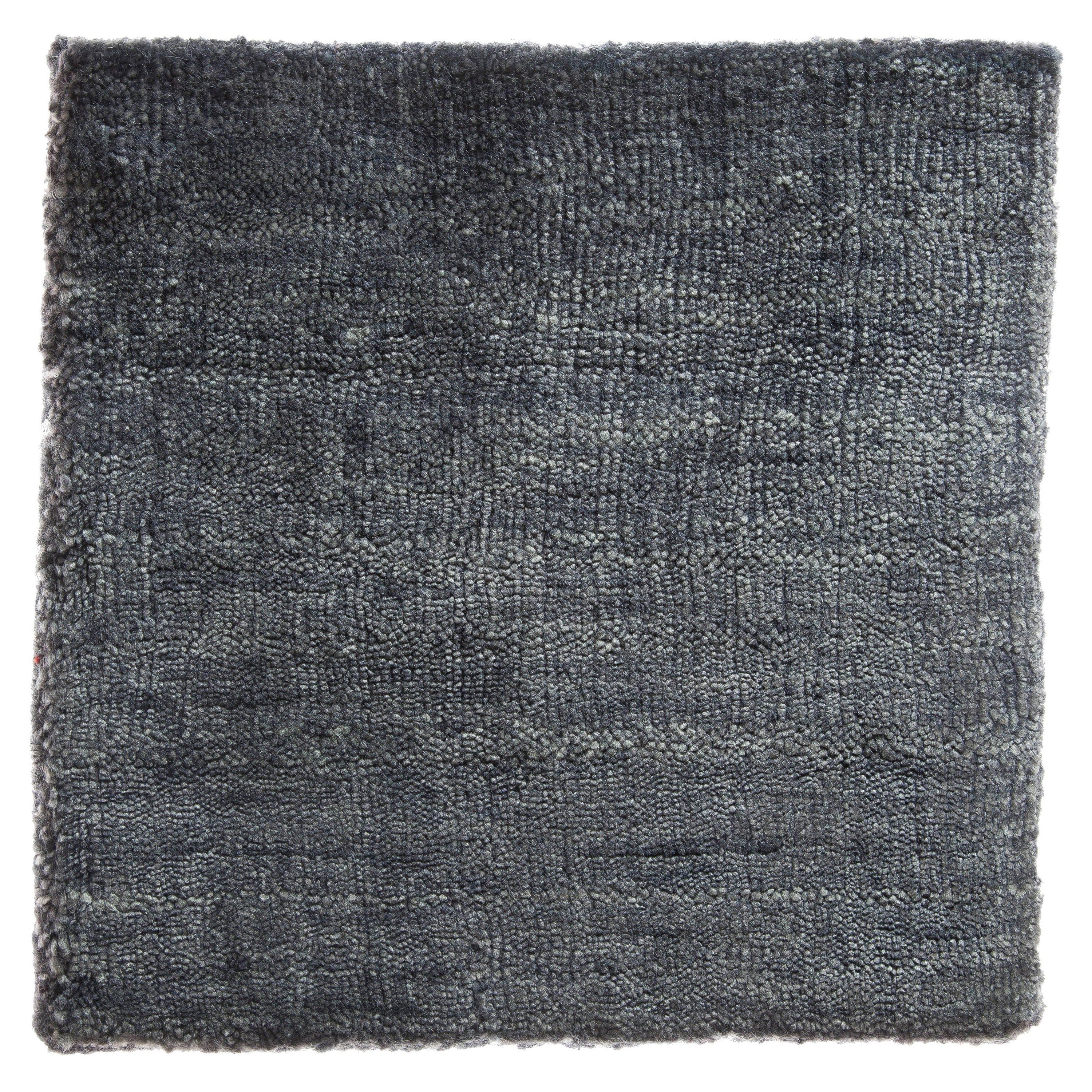 Modern Neutral Blue Hand Loom Bamboo Silk Minimalist Rug In Round Shape For  Sale At 1Stdibs Inside Gray Bamboo Round Rugs (View 15 of 15)