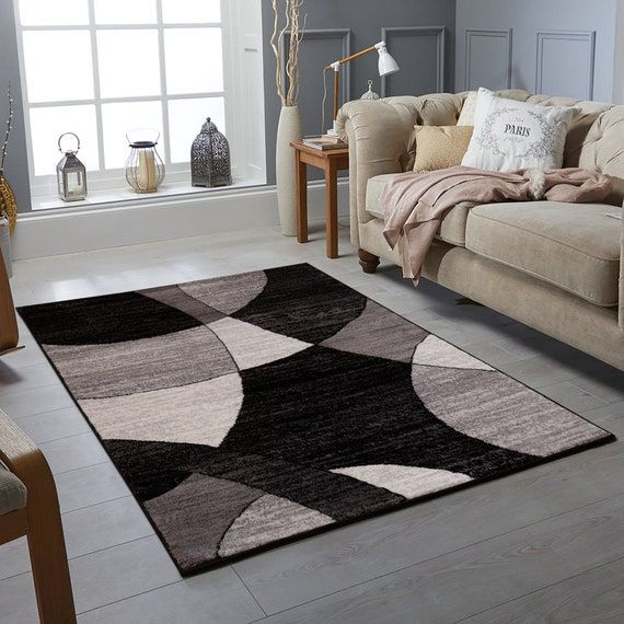 Modern Small Large Black/Charcoal Rugs Living Room Carpet Non – Etsy Italia In Charcoal Rugs (Photo 1 of 15)