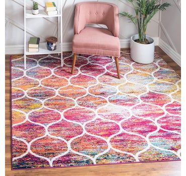 Multicolor 7' X 7' Lattice Frieze Square Rug | Square Rug, Area Rugs,  Unique Loom Intended For Pink Lattice Frieze Rugs (View 13 of 15)