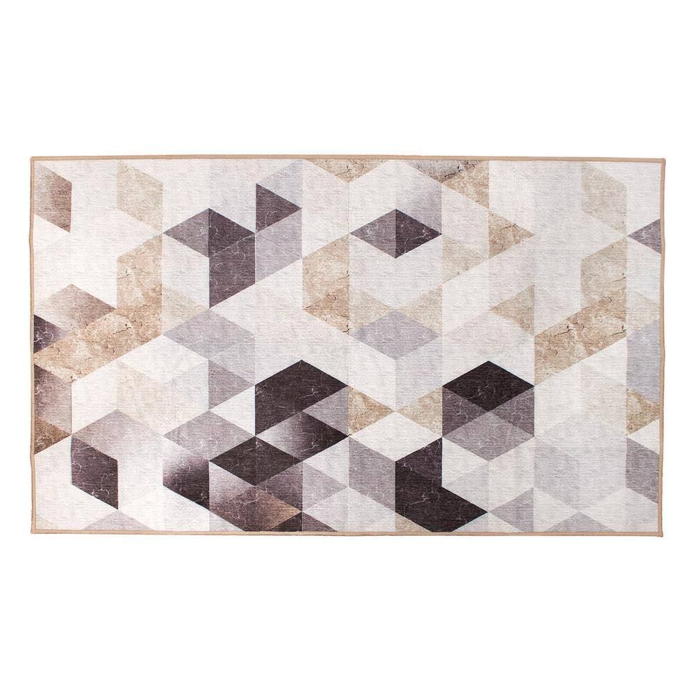 My Magic Carpet Lattice Geometric Neutral Geometric Washable 3 Ft. X 5 Ft (View 12 of 15)