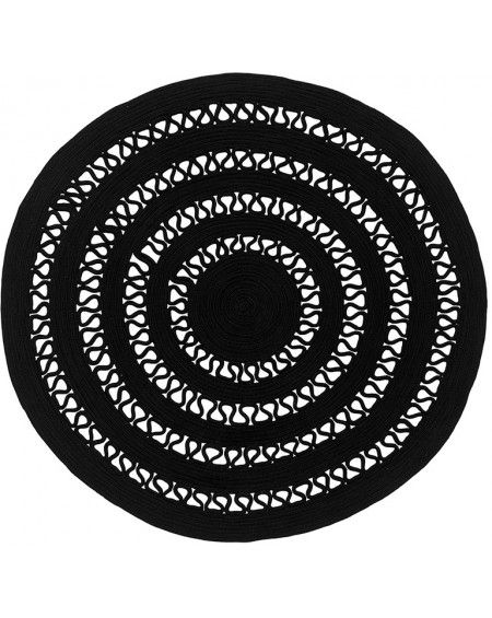 Nautical Rope In/Outdoor Rug Alyssa Black 1A – Detail For Black Outdoor Rugs (View 2 of 15)