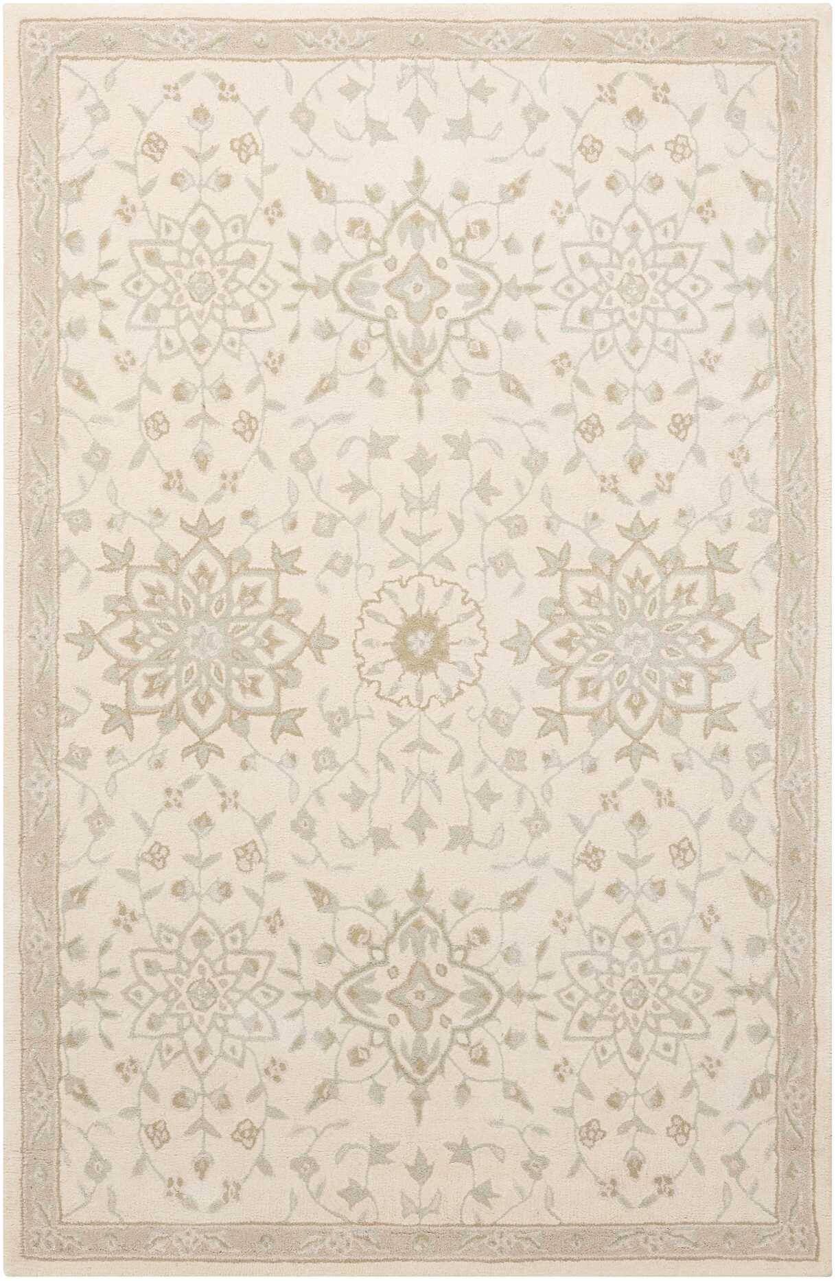 Nourison Royal Serenity White Rectangle 5X8 Ft Wool Carpet 99940 | Sku 99940 Throughout White Serenity Rugs (Photo 14 of 15)