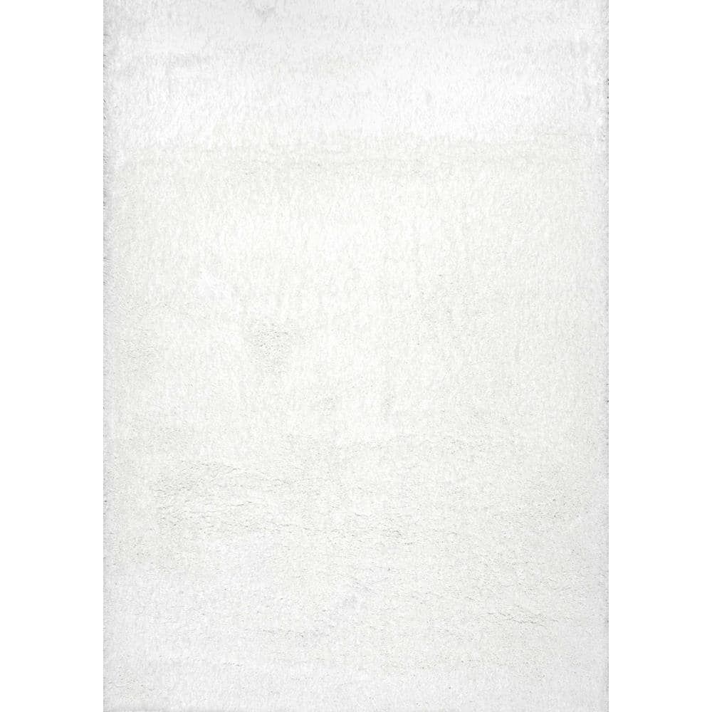 Nuloom Gynel Solid Shag Snow White 8 Ft. X 10 Ft. Area Rug Ozas01A 8010 –  The Home Depot For Snow White Rugs (Photo 5 of 15)