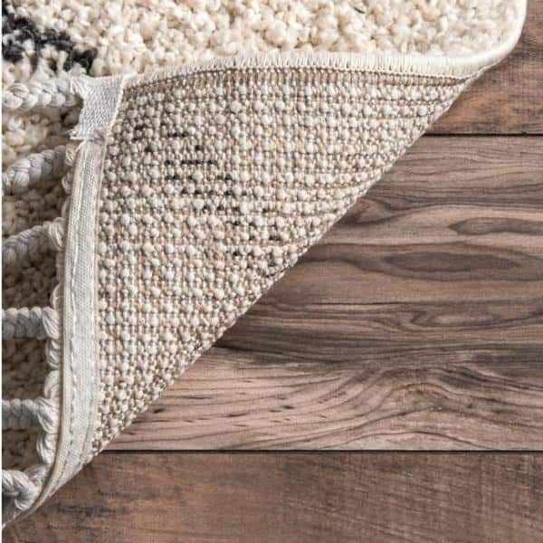 Nuloom Jessie Moroccan Lattice Shag Off White 5 Ft. X 8 Ft. Oval Rug  Gcdi08A O508 – The Home Depot Within Lattice Oval Rugs (Photo 7 of 15)