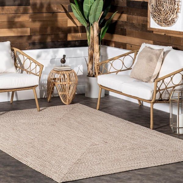 Nuloom Lefebvre Casual Braided Tan 12 Ft. X 18 Ft. Indoor/Outdoor Patio  Area Rug Hjfv01G 12018 – The Home Depot In Outdoor Rugs (Photo 11 of 15)