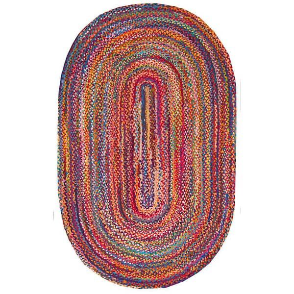 Nuloom Tammara Colorful Braided Multi 3 Ft. X 5 Ft. Oval Rug Mgnm04A 305O –  The Home Depot Regarding Oval Rugs (Photo 9 of 15)