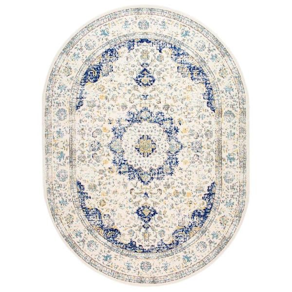 Nuloom Verona Vintage Persian Blue 7 Ft. X 9 Ft. Oval Rug Rzbd07A 6709O –  The Home Depot With Blue Oval Rugs (Photo 11 of 15)