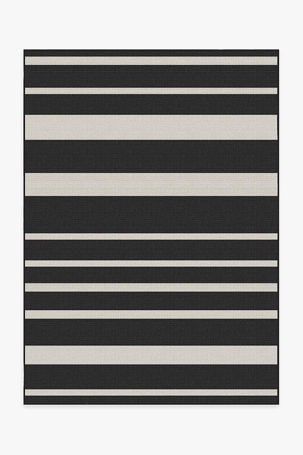Outdoor Sailmaker Stripe Black Rug With Regard To Black Outdoor Rugs (View 14 of 15)