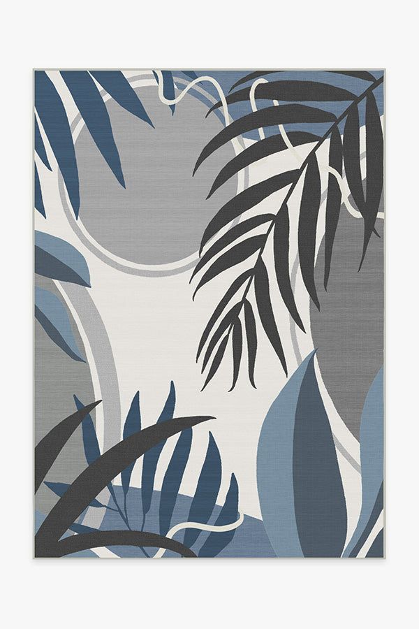 Outdoor Tulum Ivory Blue Rug In Ivory Blue Rugs (View 14 of 15)