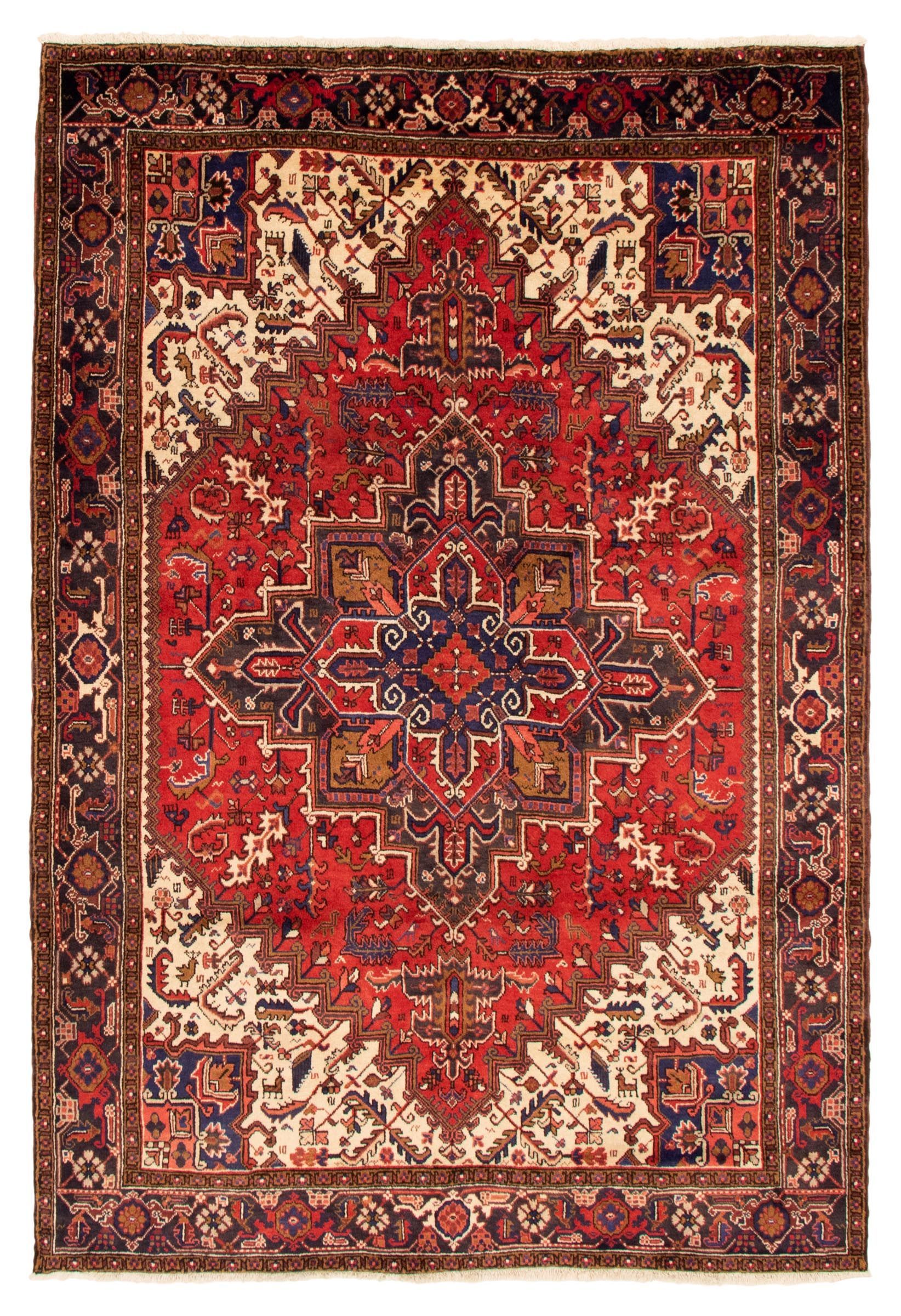 Persian Heriz 6'9" X 9'11" Hand Knotted Wool Red Rug | Ecarpetgallery Intended For Hand Knotted Rugs (View 14 of 15)
