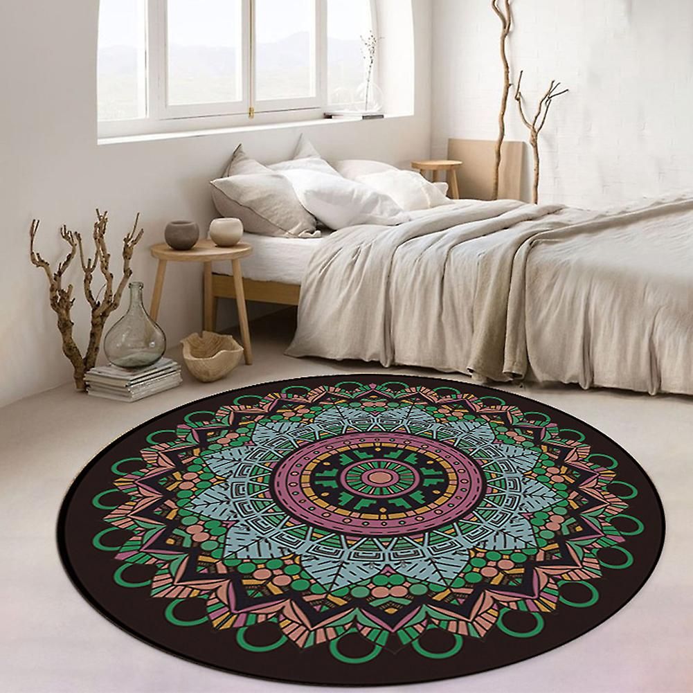 Rugs Area Rugs Ethnic Style Mandala Round Carpet Living Room Coffee Table  Cushion Floor Mat | Fruugo It Regarding Round Rugs (Photo 3 of 15)