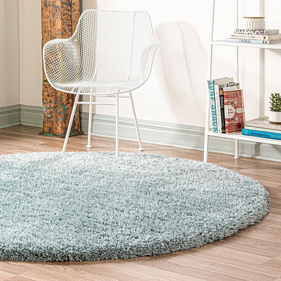 Rugs Infinity Collection Solid Shag Area Rug 8 | Ubuy India In Solid Shag Round Rugs (View 12 of 15)
