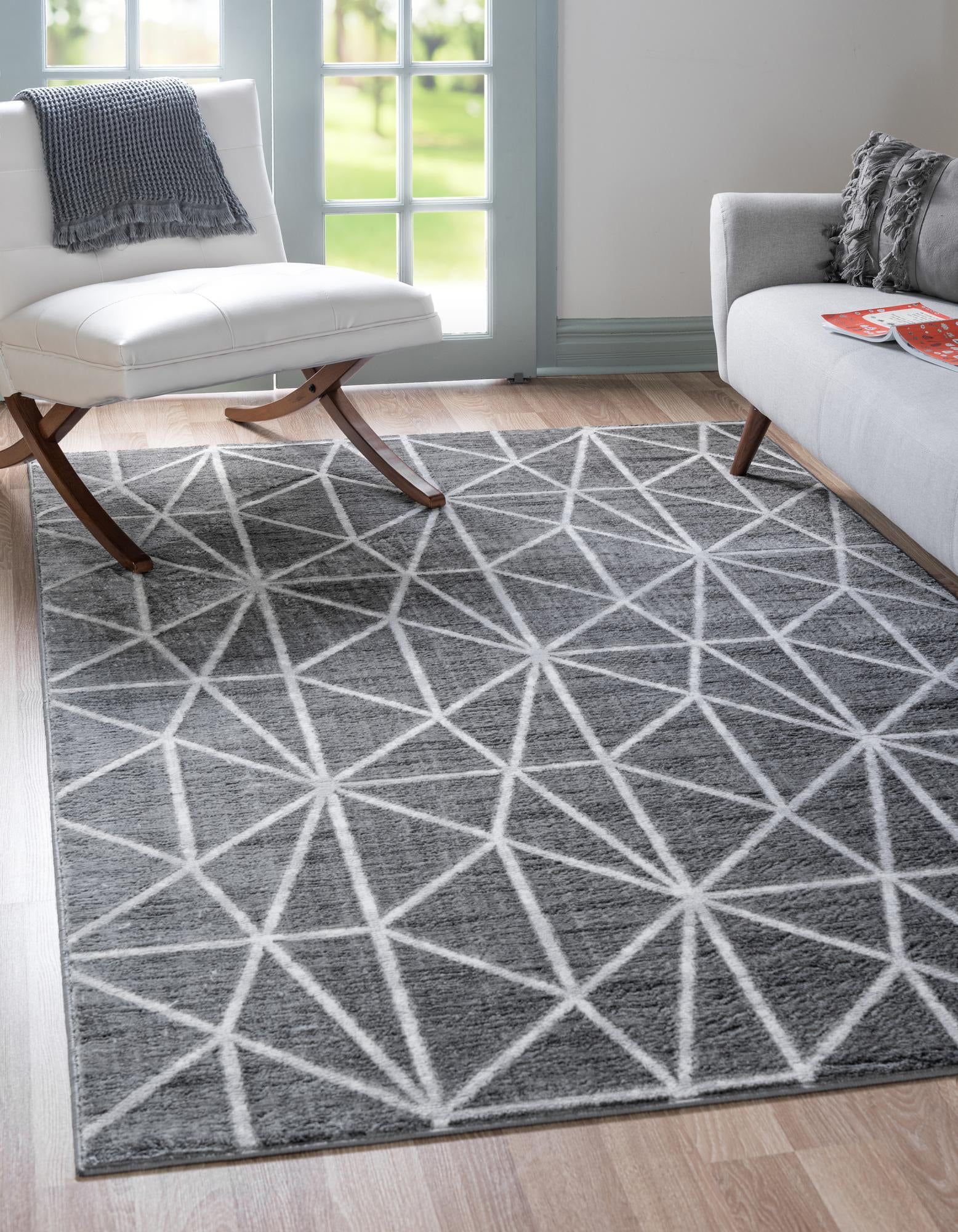 Rugs Lattice Trellis Collection Rug – 7' X 10' Gray Low Pile Rug  Perfect For Living Rooms, Large Dining Rooms, Open Floorplans – Walmart With Lattice Indoor Rugs (View 11 of 15)