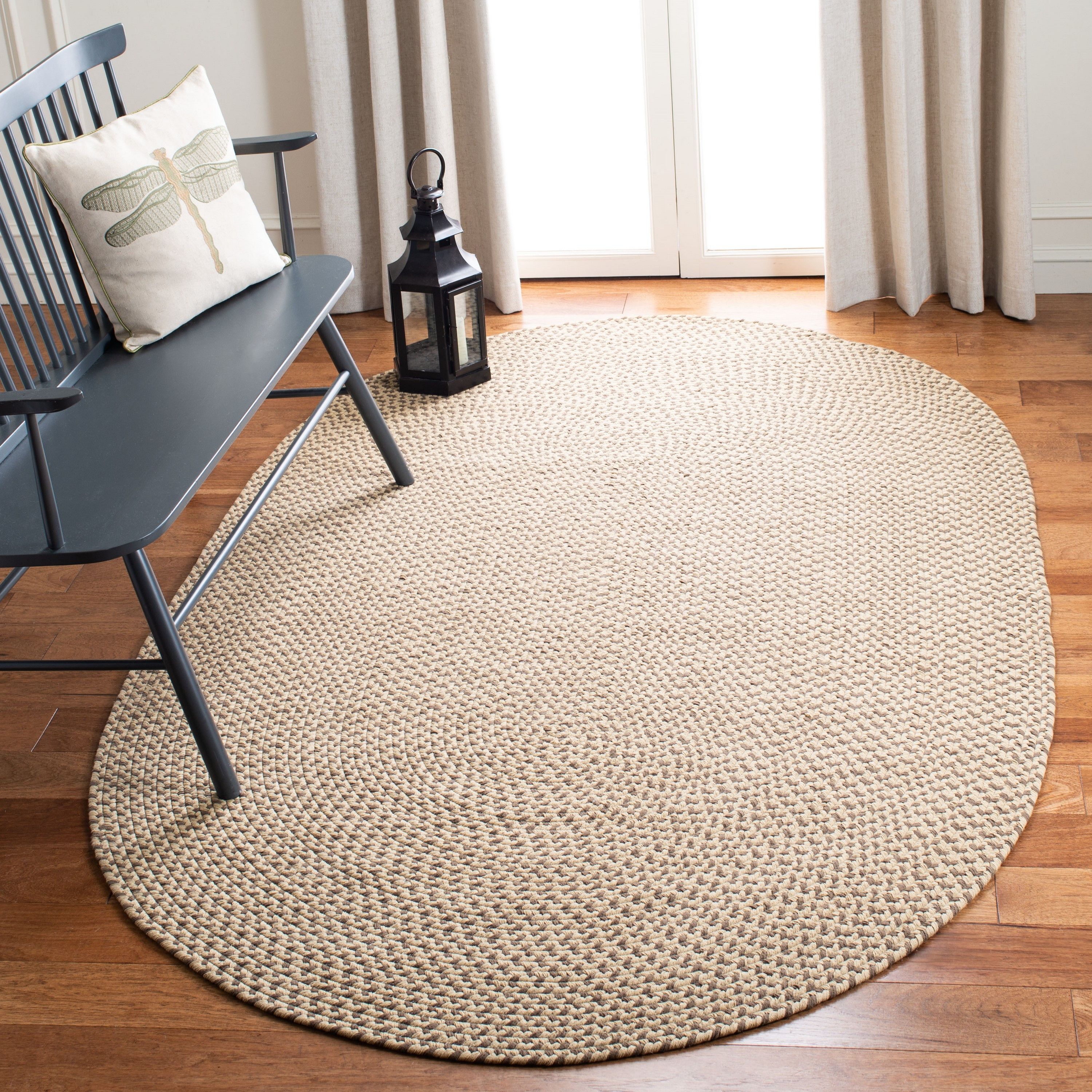 Safavieh 4 X 6 Braided Beige/Brown Oval Indoor Solid Farmhouse/Cottage Area  Rug In The Rugs Department At Lowes Regarding Oval Rugs (Photo 15 of 15)