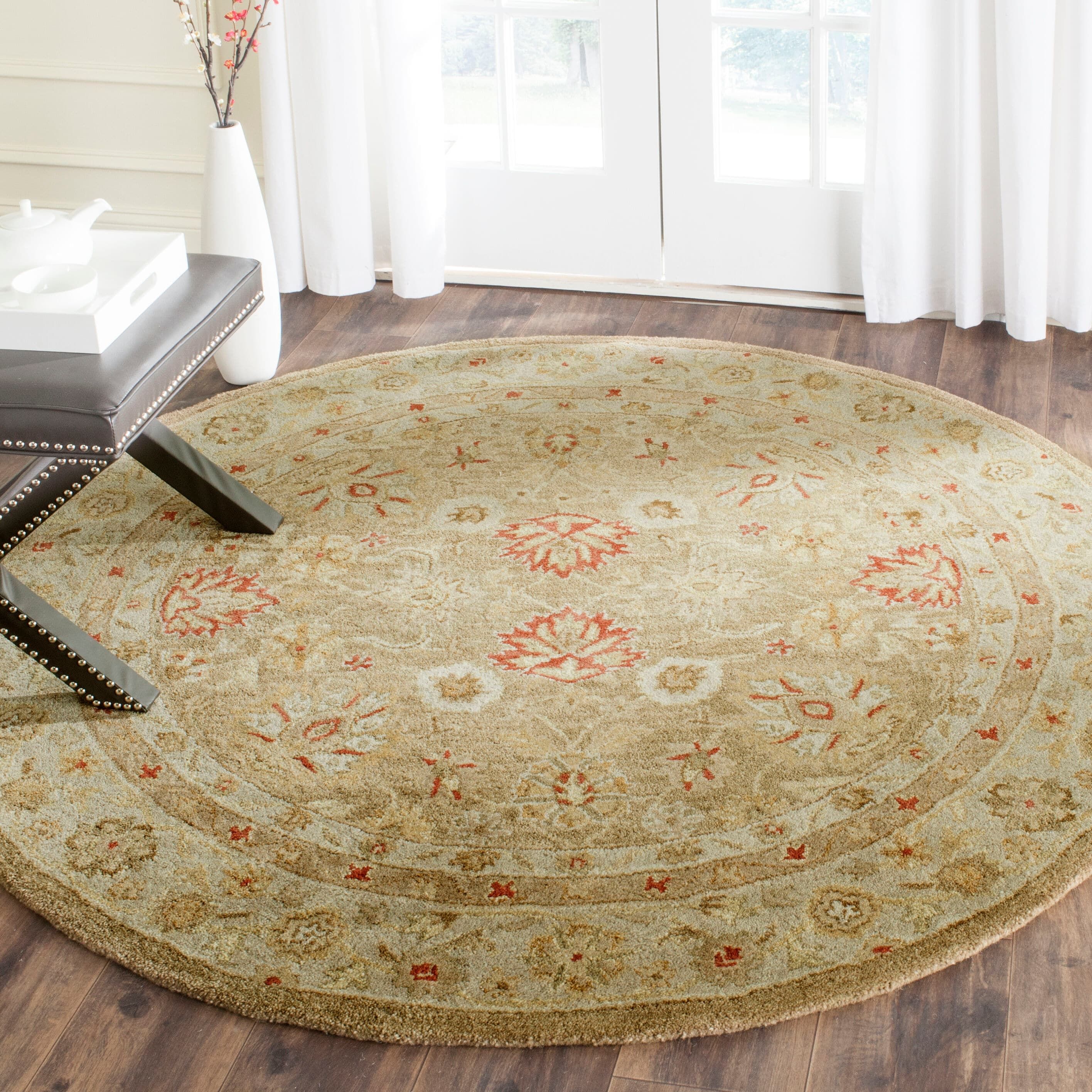 Safavieh 8 X 10 Wool Brown/Beige Oval Indoor Floral/Botanical Vintage Area  Rug In The Rugs Department At Lowes With Botanical Oval Rugs (View 13 of 15)