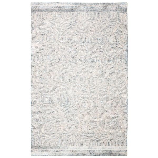 Safavieh Abstract Ivory/Blue 5 Ft. X 8 Ft. Geometric Distressed Area Rug  Abt340M 5 – The Home Depot For Ivory Blue Rugs (Photo 11 of 15)