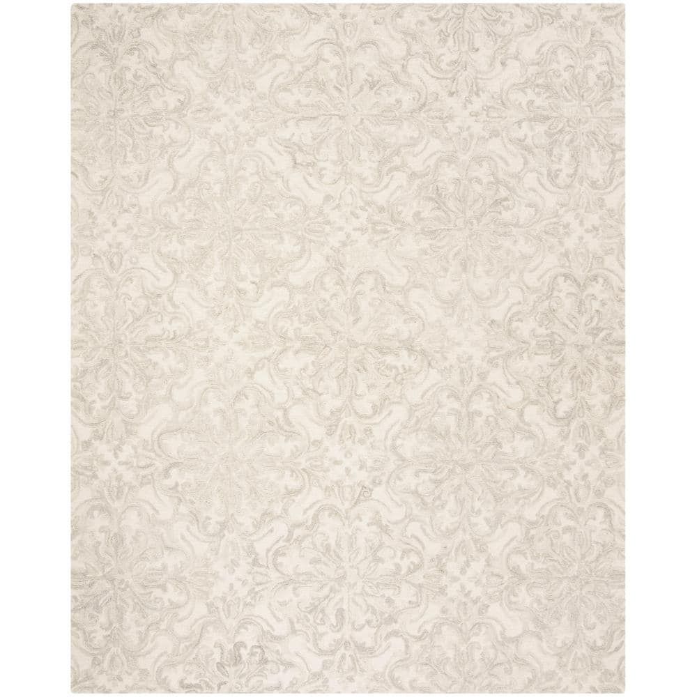 Safavieh Blossom Ivory/Gray 8 Ft. X 10 Ft. Floral Area Rug Blm103A 8 – The  Home Depot Regarding Ivory Blossom Rugs (Photo 11 of 15)