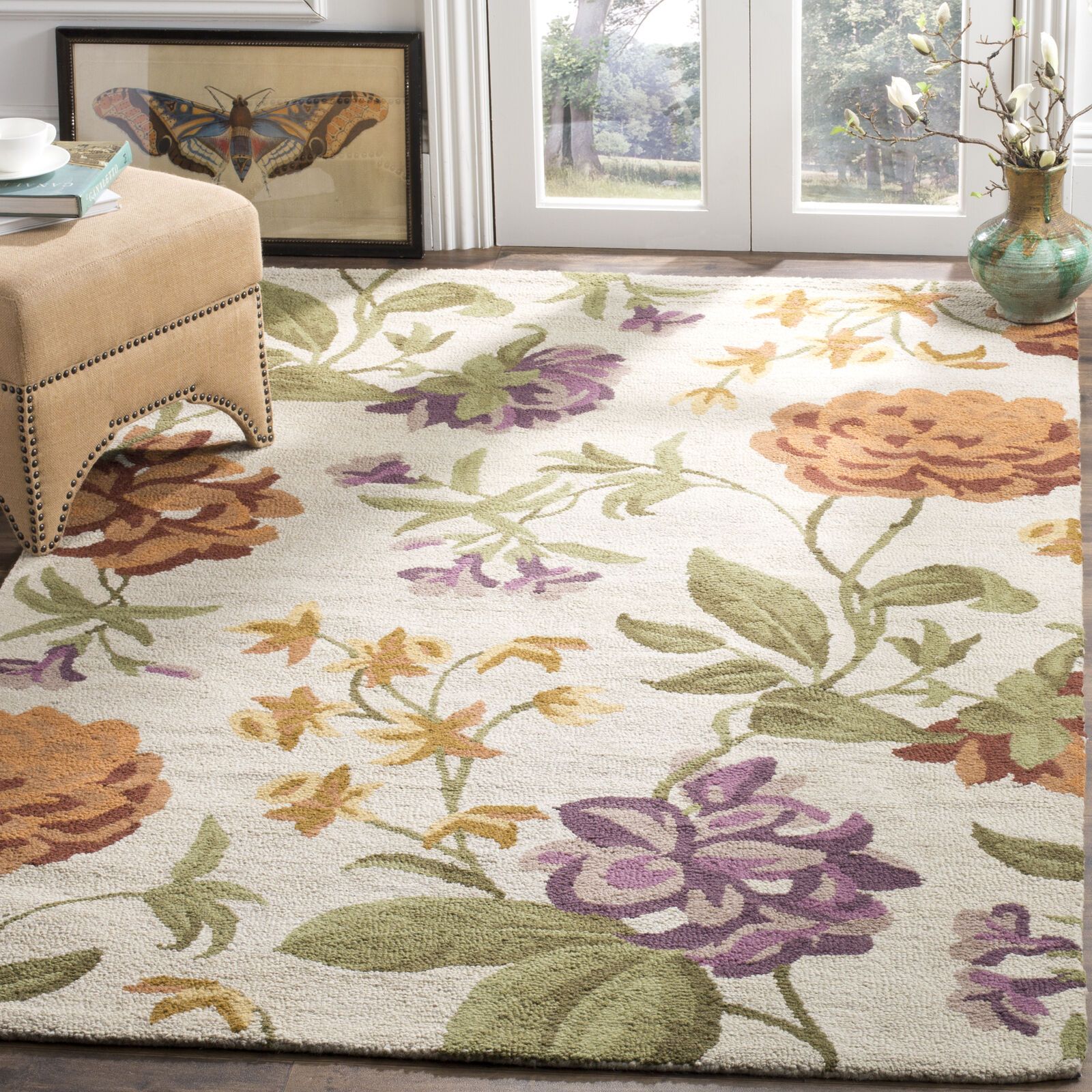 Safavieh Blossom Ivory / Multi Area Rug Blm788B | Ebay Throughout Ivory Blossom Rugs (View 14 of 15)