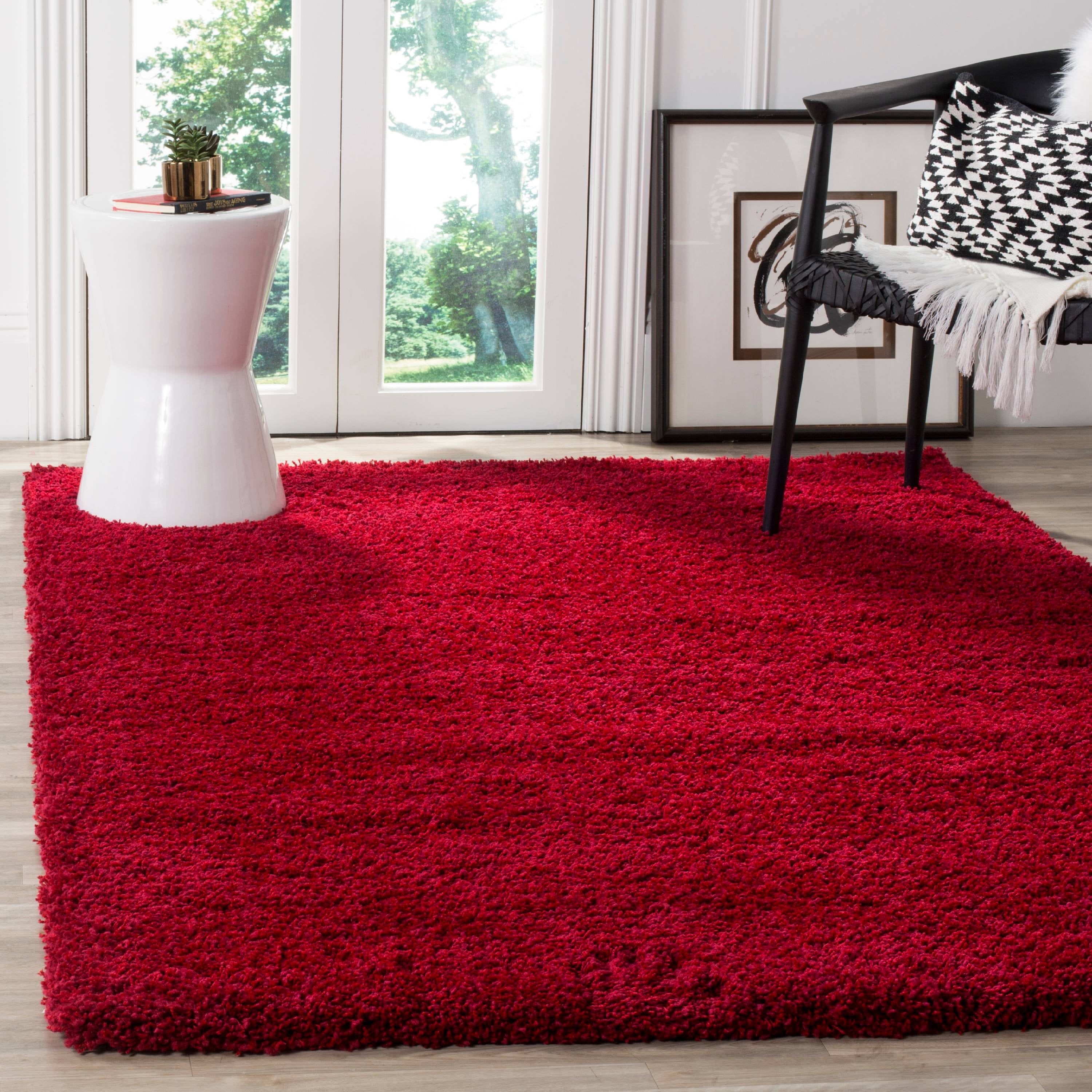 Featured Photo of Red Solid Shag Rugs