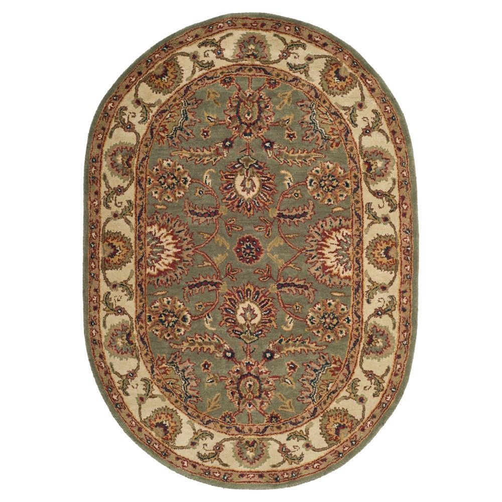 Safavieh Celadon/Ivory Botanical Tufted Oval Area Rug – (76X96) – Safavieh  | Connecticut Post Mall Pertaining To Botanical Oval Rugs (View 11 of 15)