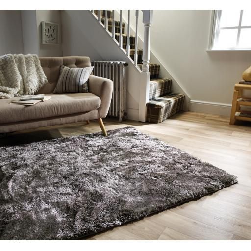 Serenity Super Soft Velvet Silky Shaggy Rug Pertaining To White Serenity Rugs (View 8 of 15)