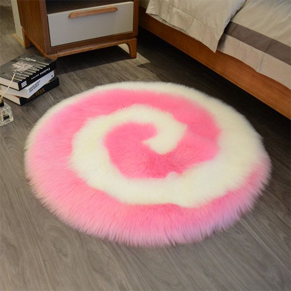 Spiral Patterned Rug – Pink – Blue – 4 Colors – 2 Sizes – Apollobox For Pink Whimsy Kids Round Rugs (Photo 14 of 15)