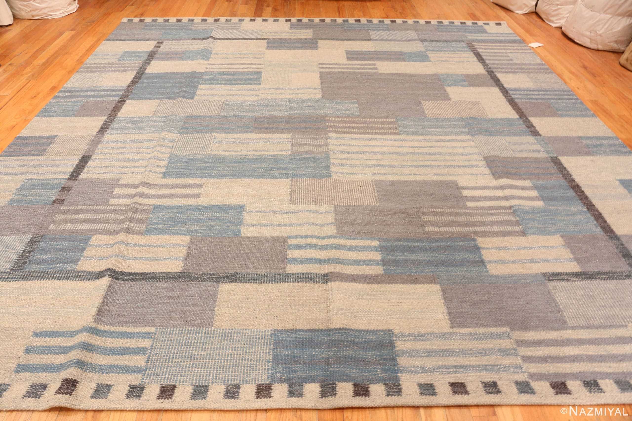 Square Modern Swedish Inspired Kilim Rug 60897 Nazmiyal Antique Rugs In Modern Square Rugs (View 11 of 15)