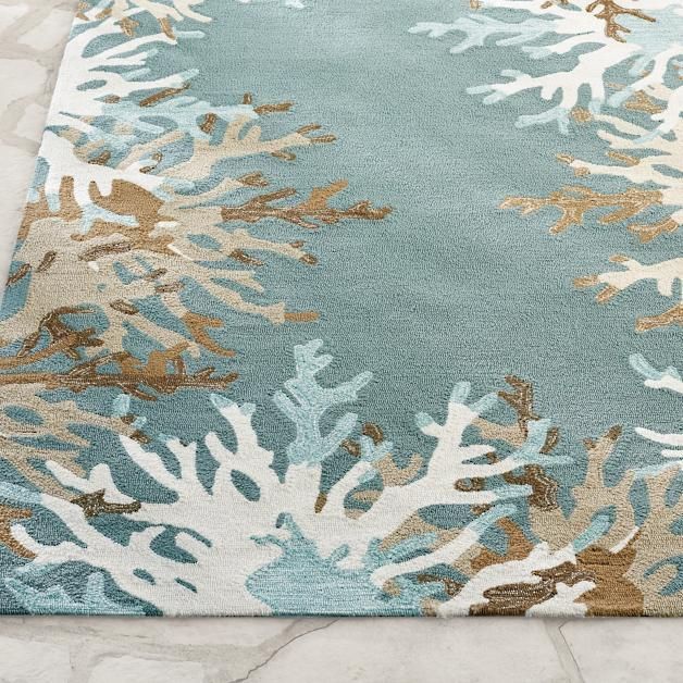 Starfish Coral Border Outdoor Rug | Coastal Area Rugs, Beach Cottage Decor,  Beach House Decor Within Coastal Indoor Rugs (View 14 of 15)