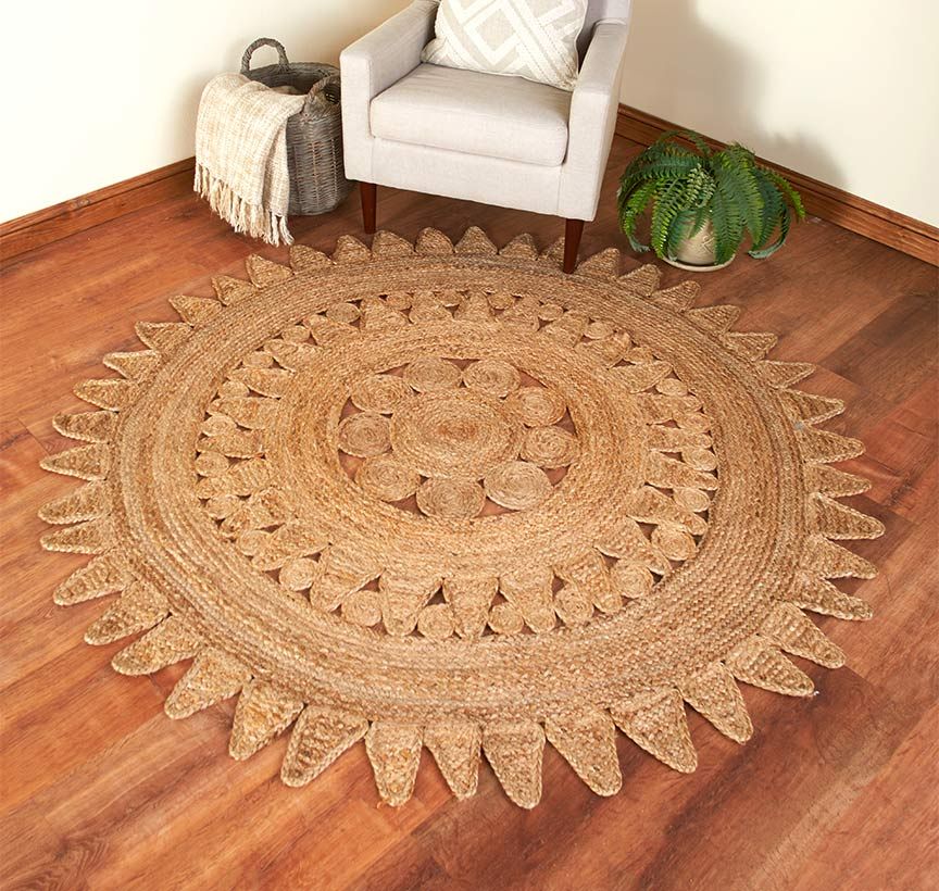 Starlight Doily Jute Rugs | The Lakeside Collection In Starlight Rugs (View 11 of 15)