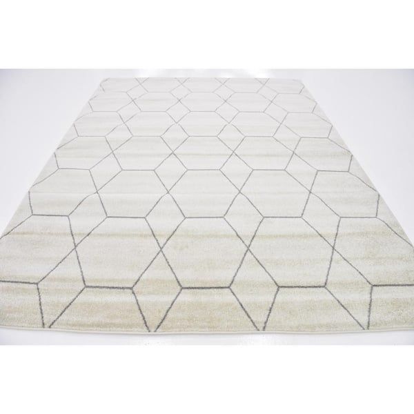 Stylewell Trellis Frieze Ivory/Gray 8 Ft. X 10 Ft (View 13 of 15)