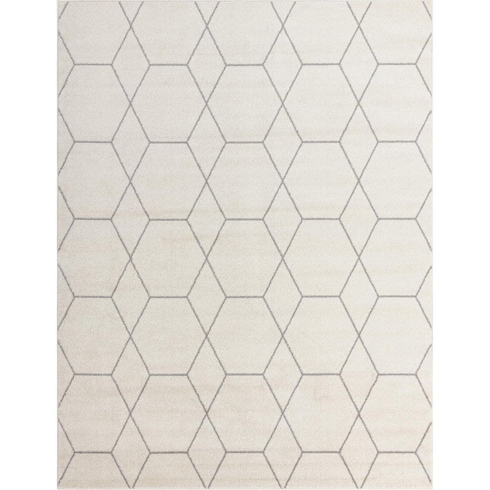 Stylewell Trellis Frieze Ivory/Gray 8 Ft. X 10 Ft (View 2 of 15)