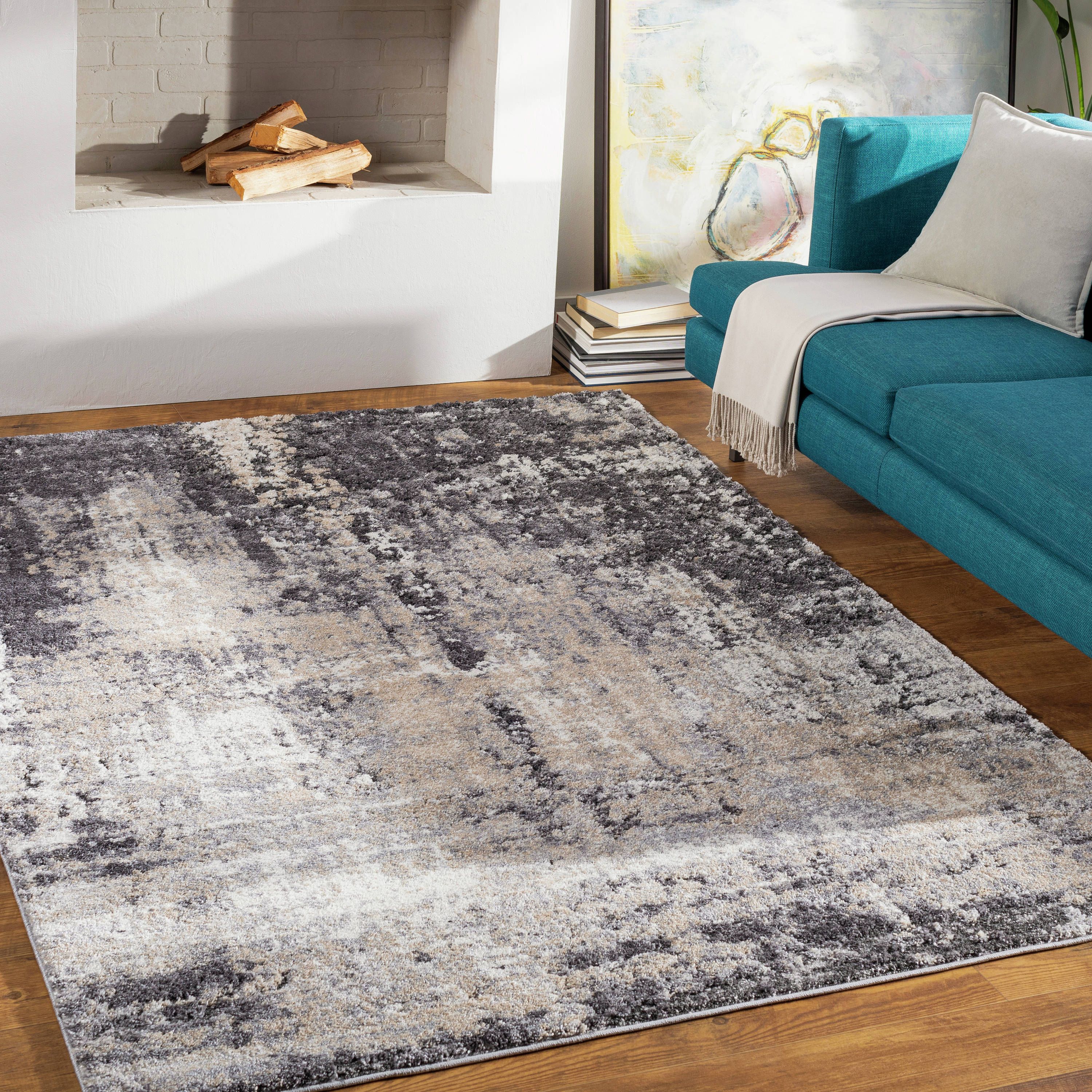 Surya 8 X 8 Gray Square Indoor Abstract Mid Century Modern Area Rug In The  Rugs Department At Lowes In Modern Square Rugs (View 10 of 15)