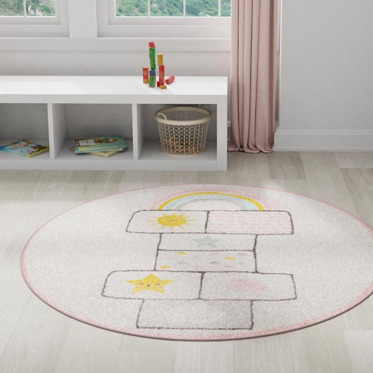 Unique Loom Whimsy Kids Hopscotch Rug & Reviews | Wayfair Inside Pink Whimsy Kids Round Rugs (Photo 4 of 15)