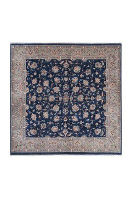 Vintage Chinese Art Deco Blue Square Rug For Sale At Pamono Throughout Blue Square Rugs (View 2 of 15)