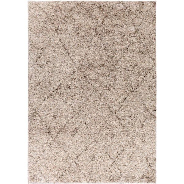 Well Woven Madison Shag Moroccan Lattice Vanilla 5 Ft. X 7 Ft. Contemporary  Argyle Area Rug 70625 – The Home Depot Intended For Lattice Rugs (Photo 15 of 15)